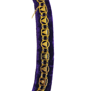Collier maçonnique violet en matériau de qualité supérieure, sur mesure, plaqué or, avec étui - Product Image 5