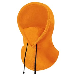 Pasamontañas de poliéster a cuadros naranja MANTIC ENTERPRISES, cubrecara completo, capucha ajustable, máscara unisex para exteriores con bordado 3D - Product Image 1