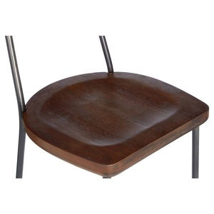 Asiento de madera de diseño industrial y silla de bar con respaldo con marco de hierro, silla de bar para mostrador de cocina, área de bar en casa, restaurante - Product Image 3