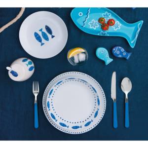 ชุดเครื่องปรุงรสเซรามิกเอ็กเซลซา สีฟ้าโอเชียน รูปทรงปลา ขนาด 2x7.5x3.5 ซม. สำหรับตกแต่งโต๊ะอาหาร - Product Image 3