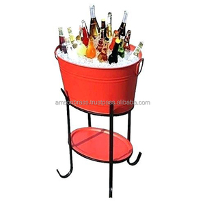 ถังน้ำแข็งสังกะสีคู่พร้อมขาตั้งถังเก็บเบียร์/อ่างเครื่องดื่ม - Product Image 5