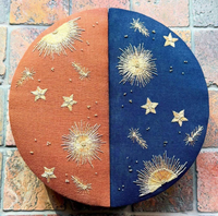 Boîte à dattes personnalisée en lin fait main de qualité supérieure, en forme de demi-lune, pour l'Aïd, le Ramadan, les mariages, avec logo brodé personnalisé, ART INDIAIS EXOTIQUE