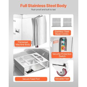 Máquina cortadora de carne comercial de 1100W, cortadora eléctrica de alimentos de acero inoxidable, cuchillas desmontables de 5mm para restaurante de cocina - Product Image 6