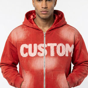 Custom <b>Men's</b> <b>Zip</b>-<b>Up</b> Regular Fit 100% Cotton Winter <b>Hoodie</b> Regular Weight <b>Fleece</b> for US Private Label Brands Embroidery - Product Image 6