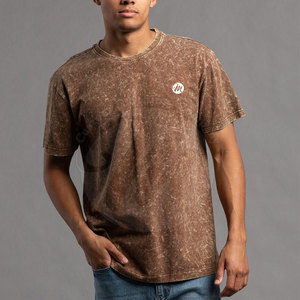 T-shirt délavé à l'acide de qualité supérieure pour hommes, léger, couleur personnalisée, décontracté - Product Image 2