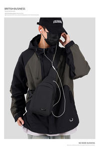 Bolso bandolera para hombre, mochila cruzada, mochila de viaje, tela duradera con múltiples compartimentos con cremallera, diseño elegante - Product Image 4