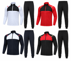 Ensemble de survêtement personnalisé pour femme avec fermeture éclair quart de tour, coloris blanc et noir, pour l'entraînement et le sport - Product Image 1