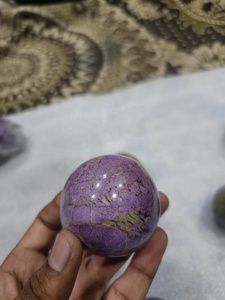 Stichtite violette naturelle de haute qualité en gros avec boules de sphère en serpentine en cristal pour la guérison et la méditation reiki - Product Image 3