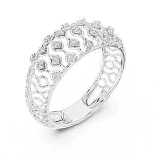 Anillo de Oro Blanco de 14K con Diamante Cultivado en Laboratorio, Corte Redondo, para Mujer |   Ropa de Boda |   Diamante Cultivado Nuevo - Product Image 6