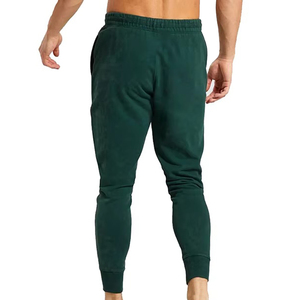 กางเกงฮาเร็มสีเขียวล้วนสำหรับผู้ชาย เอวยางยืด มีเชือกผูก มีกระเป๋าข้าง กางเกงกีฬาสำหรับฤดูใบไม้ร่วง - Product Image 2