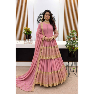 Colección de Diseñador de Ropa India de Alta Calidad, Traje Sharara de Georgette Sintética con Bordado de Lentejuelas, Ampliamente Vendido - Product Image 1