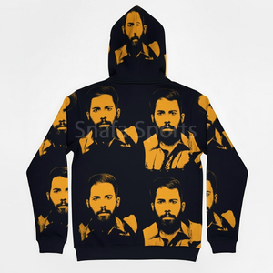 Sweat à capuche oversize pour homme, haute qualité, hiver, décontracté, anti-rétrécissement, éco-responsable, en molleton bouclette, brodé, imprimé, avec poche - Product Image 3