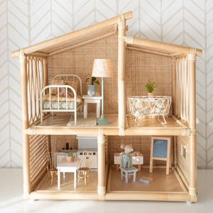 Casa de muñecas de ratán de diseño abierto, juguetes para bebés, casas de muñecas en miniatura de excelente calidad - Product Image 1