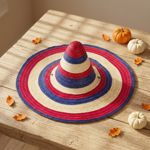 Alegre Sombrero Mexicano de Paja de Bambú Flexible de Vietnam, Colorido para Fiestas y Uso al Aire Libre - Product Image 4