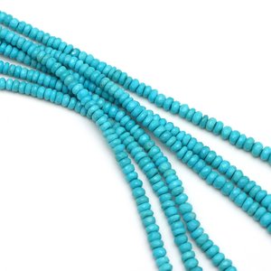 Perles Rondelles Turquoise Sleeping Beauty Arizona 3-6mm, Pierres Précieuses Naturelles en Fil, pour la Fabrication de Bijoux, Vente en Gros - Product Image 1