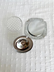 Designer Glass Butter Dish With Silver Lid And Decorative Tray For Serving Butter During Breakfast Lunch And Dinner From India - Product Image 3