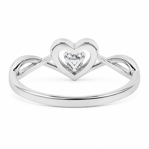 Round Cut Diamond Twist <b>Band</b> Solitaire Wedding <b>Ring</b> Heart Shape Moissanite 925 Sterling <b>Silver</b> Valentine Day <b>Ring</b> - Product Image 3