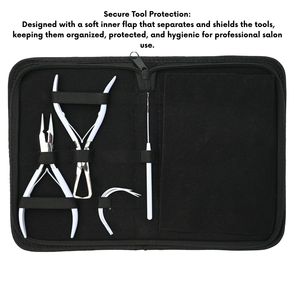 Best Hair Extension Tools Kit Microbeads Crimping Remover Plier Hook <b>Needle</b> Styling Sectioning Clips Hook <b>Case</b> Accessories Set - Product Image 5