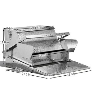 Dispenser di Cibo per Pollame da Esterno di Grande Capacità, Resistente alle Intemperie, in Acciaio Zincato con Coperchio Bloccabile - Product Image 2