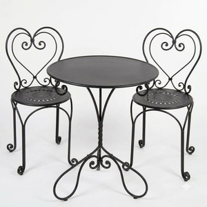 Heavy Duty Wrought Iron European Design <b>2</b>-Seater Patio Dining Set Weather Resistant <b>Outdoor</b> Garden Furniture <b>Table</b> <b>and</b> <b>Chairs</b> - Product Image 1