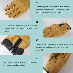 Full Finger Leather Racing Gloves With Palm Guard And Adjustable <b>Wrist</b> <b>Strap</b> For Riding Outdoor Use Unisex - Product Image 3