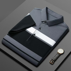 Camiseta de Manga Corta para Hombre, Camiseta Polo con Cuello y Rayas, Transpirable, Estilo Paul, para Verano, Juvenil - Product Image 6