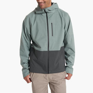 เสื้อแจ็คเก็ตกันฝนผู้ชายสไตล์ใหม่ น้ำหนักเบา ระบายอากาศได้ดี มีฮู้ด พร้อมโลโก้ด้านหน้า บริการ OEM - Product Image 2