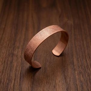 Frost Texture Pure <b>Copper</b> Cuff <b>Bangle</b> – Distressed Satin Finish Metallic Wristband, Earthy Artisan <b>Copper</b> Jewelry Gift - Product Image 6