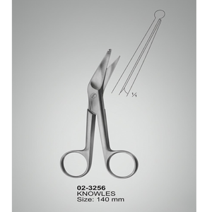 Tijeras de vendaje profesionales Knowles de 140 mm, tijeras quirúrgicas anguladas de acero inoxidable de 5.5 pulgadas para primeros auxilios y enfermería - Product Image 3