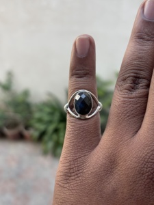 Anillo de Labradorita Natural de Primera Calidad, Forma de Paz, Plata de Ley 925, Hecho a Mano, Joyería Clásica para Regalo de Boda - Product Image 5