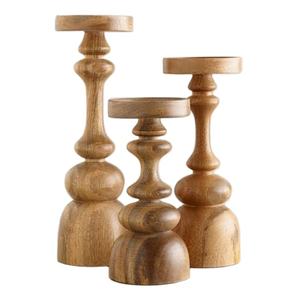 Support de bougeoir rustique en bois de ferme, Design Unique, 3 types de boîte à bougies, Base de bougeoir en bois - Product Image 1