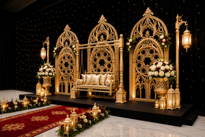 Victorian Style Black Gold Theme <b>Frames</b> for Reception Stage, Luxury <b>Wedding</b> & Event Decor Manufacturer Exporter Wholesale Prices - Product Image 4