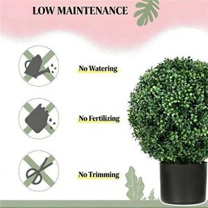 Set di 2 Alberi Artificiali e Vasi di Fiori per Arredamento Interno - Product Image 3