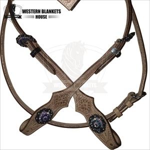 อุปกรณ์ดูแลม้าม้าม้าม้าเฮดเฮดคอลูกปัดหลากสีฮาร์ดแวร์สำหรับขี่ม้าแบบตะวันตก - Product Image 6