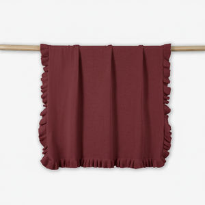 Manta de bebé tejida de color liso, ecológica, bonita, para primavera y otoño, 289g-290g, con volantes, 100% algodón, hecha en Vietnam. - Product Image 1