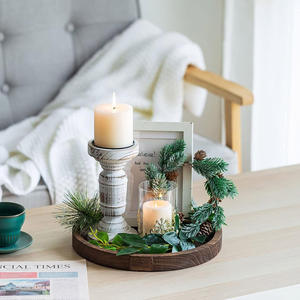 Plateau rond durable en bois de manguier Plateau rustique écologique pour table basse Salle à manger Cuisine Ferme et salon Décor - Product Image 2