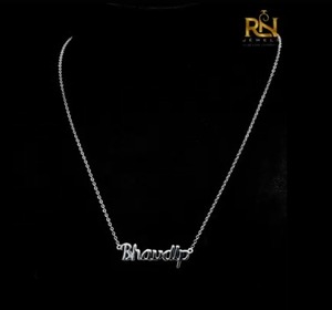 <b>Custom</b> <b>Name</b> <b>Necklace</b> 925 Sterling Silver Lab Grown Diamond Solid 9K/14K/18K Gold Luxury Fine Chain Personalized Gift Jewelry - Product Image 5