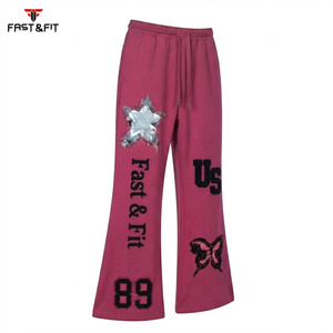 Collection 2027, nouveau design, prix bas, pantalon évasé pour femmes, satin, hiver, ODM, coupe régulière, streetwear - Product Image 6