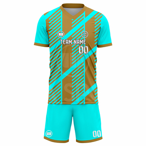 ชุดยูนิฟอร์มฟุตบอลพรีเมียม MOQ ต่ำ ออกแบบเองได้ เสื้อ กางเกงขาสั้น ระบายอากาศได้ดี หมายเลขทีม แห้งเร็ว ผู้ผลิตและจำหน่ายชุดทีม - Product Image 2