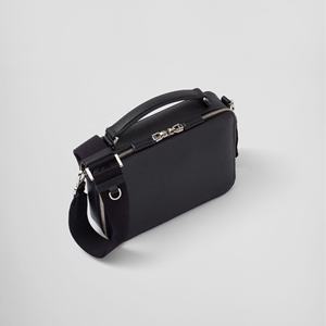 Custom Logo <b>Black</b> Saffiano Leather Zipper Crossbody Purse Shoulder Messenger <b>Bag</b> for Men - Product Image 2