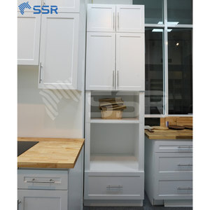 Meuble de cuisine double four personnalisable et prêt à assembler, modèle DOC3084, design modulaire moderne en bois, portes peintes en blanc, contreplaqué - Product Image 2