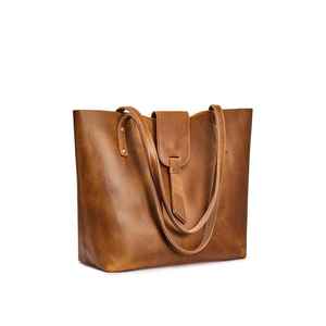 Bolso Tote Casual Minimalista de Cuero Genuino para Mujer con Cierre de Cremallera |   Bolso de Hombro Impermeable y Portátil para el Trabajo Diario - Product Image 2