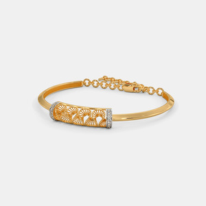 สร้อยข้อมือโซ่ทองประดับเพชรลายฉลุเรขาคณิต - Product Image 3