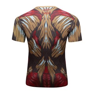 Vente en gros de maillots de compression à manches courtes pour hommes, personnalisés, pour la natation et l'entraînement, sublimation, vêtements de sport OEM, vente en gros OEM - Product Image 4