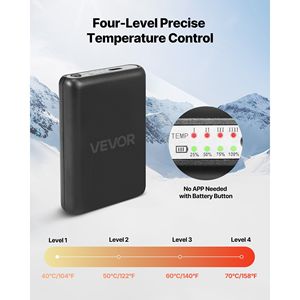 Chaussettes chauffantes alimentées par batterie 5000 mAh, rechargeables avec 4 niveaux de chauffage, contrôlées par application électrique, chaussettes de sport d'extérieur - Product Image 3