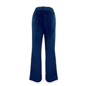 Pantalones de salón de terciopelo de lujo con cintura elástica de alta calidad para mujer 255Gsm pantalones de pierna ancha de estilo informal cómodo de invierno - Product Image 4