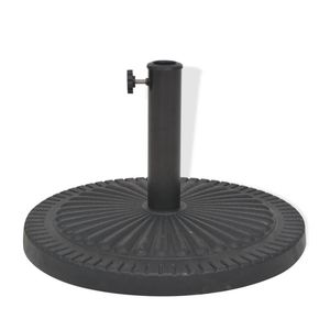 Base Rotonda Decorativa in Resina Nera da 30,9 Libbre per Ombrelloni da Patio e Supporti - Product Image 3