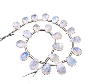 Piedra de Luna de arcoíris Natural, 21 piezas, forma de pera facetada, cuentas de Briolette de Gema azul intermitente, venta al por mayor - Product Image 1