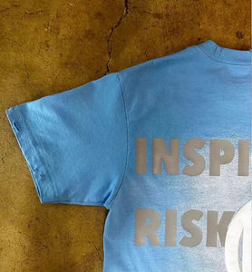 T-shirt Homme Personnalisé OEM avec Logo 3D en Mousse Sérigraphié, Effet Vieilli et Délavé, Teint en Pièce, Impression en Relief - Product Image 4