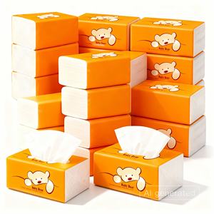 Caja de pañuelos faciales suaves de alta calidad, pañuelos higiénicos desechables para el hogar, la oficina, el hotel, limpieza diaria con opciones de impresión personalizadas - Product Image 5